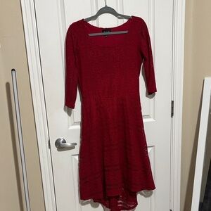 Red Lace High Low Dress
